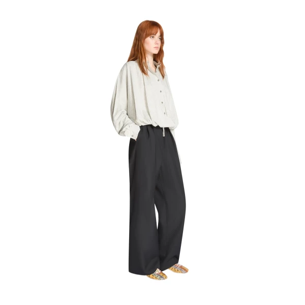 Belted wool pants in Black - Image 3