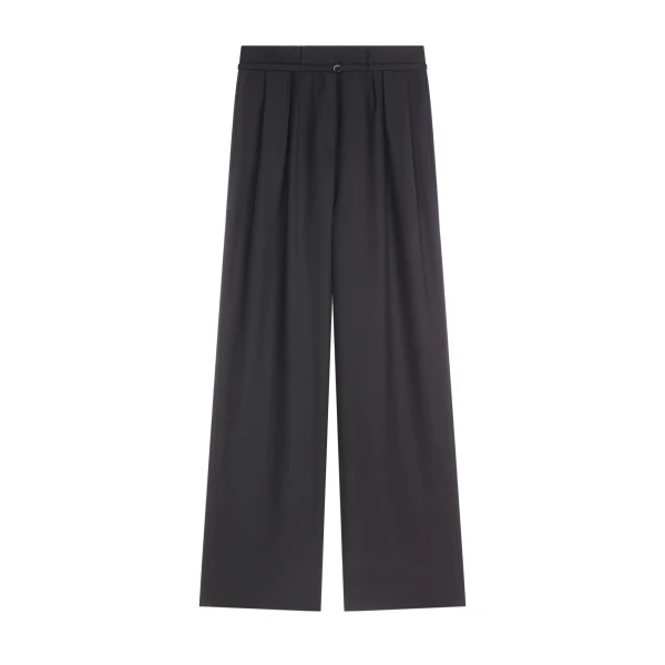 Belted wool pants in Black