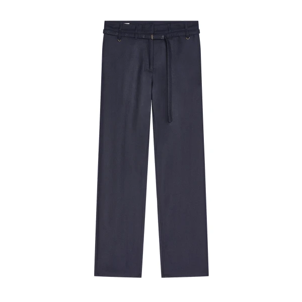 Dries Van Noten Belted wool pants in Navy | Pants | Luxury Shoes 