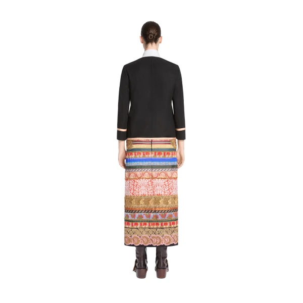 Boxy embroidered wool blazer in Black - Image 4