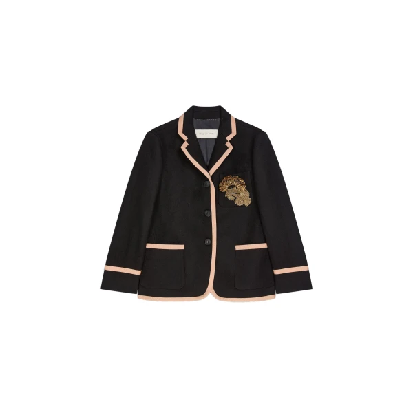 Dries Van Noten Boxy embroidered wool blazer in Black | Jackets | Luxury Shoes 