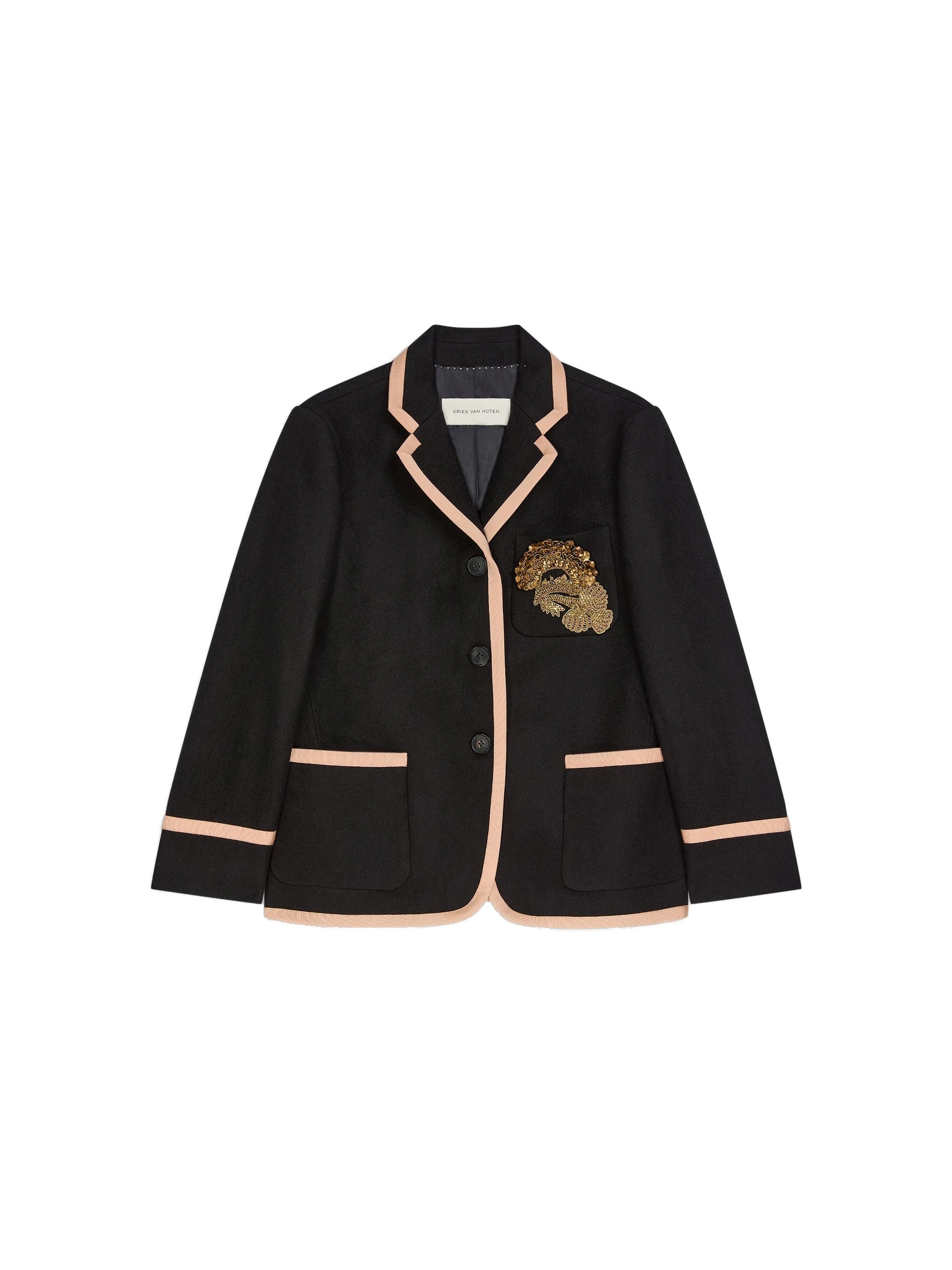 Dries Van Noten Boxy embroidered wool blazer in Black | Jackets | Luxury Shoes Dries Van Noten Boxy embroidered wool blazer in Black | Jackets | Luxury Shoes