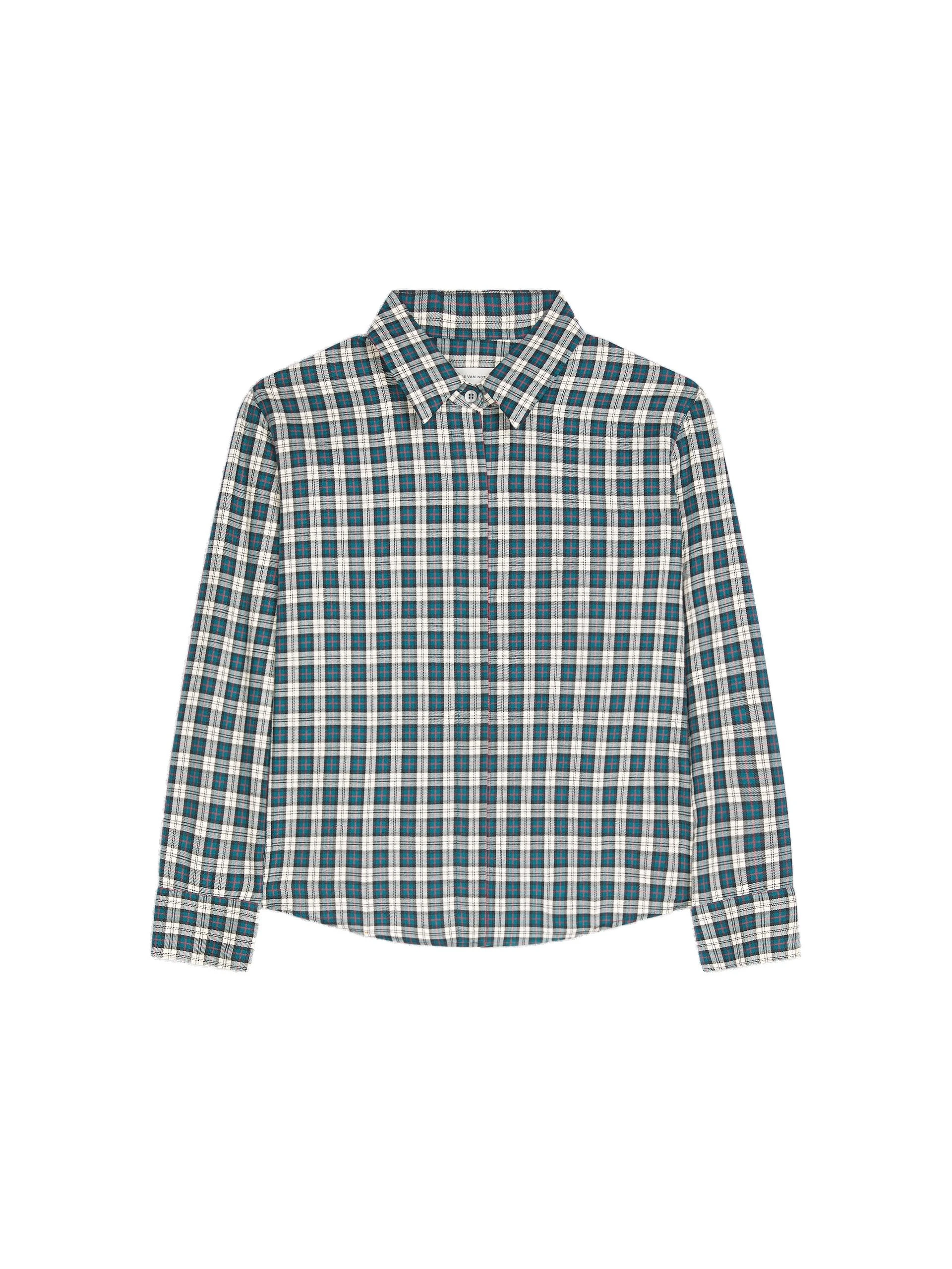 Dries Van Noten Boxy mini shirt in Petrol | Tops | Luxury Shoes Dries Van Noten Boxy mini shirt in Petrol | Tops | Luxury Shoes