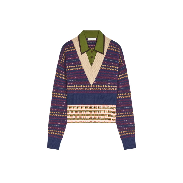 Boxy wool sweater in Navy