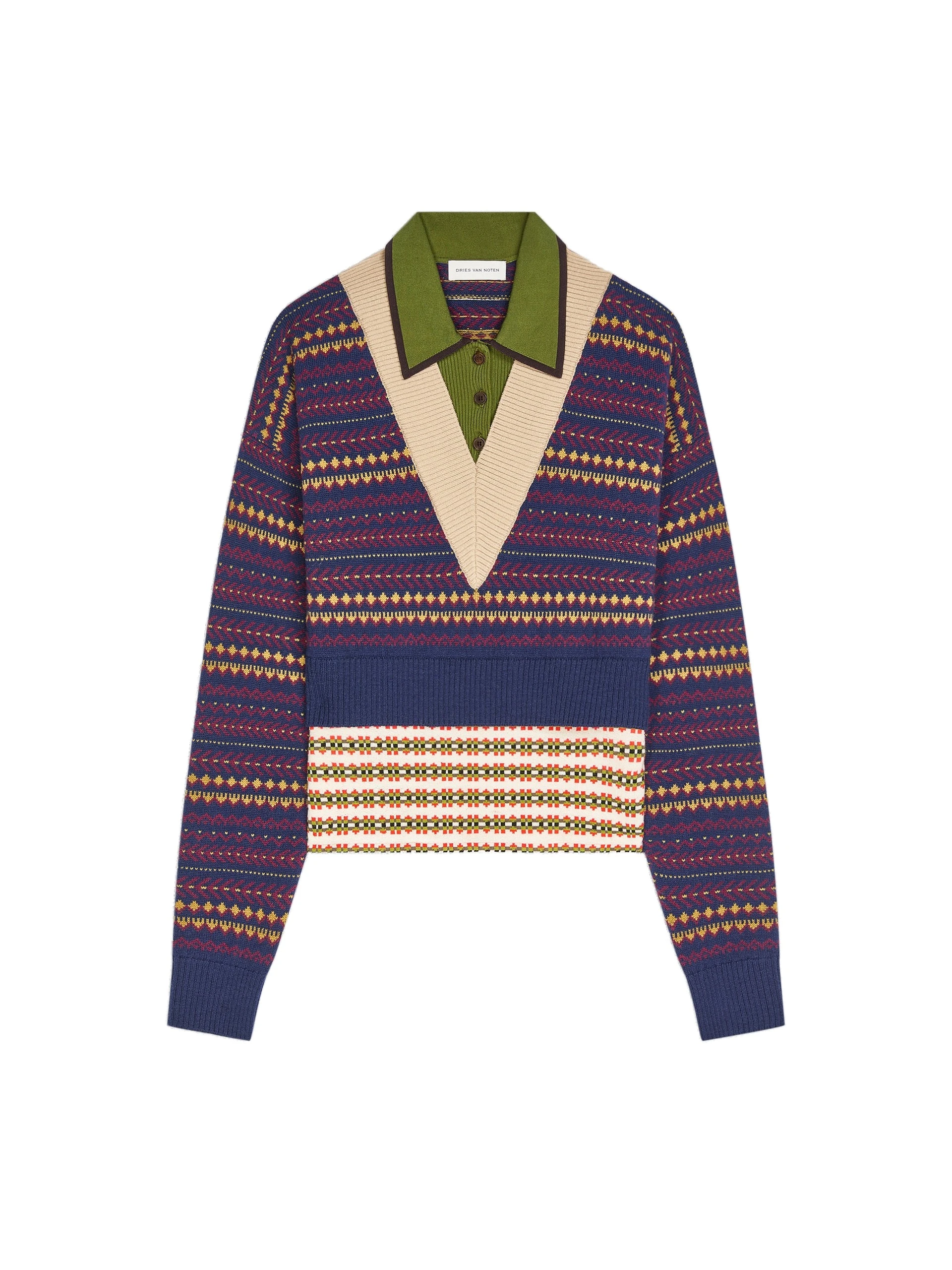 Dries Van Noten Boxy wool sweater in Navy | Knitwear | Luxury Shoes Dries Van Noten Boxy wool sweater in Navy | Knitwear | Luxury Shoes