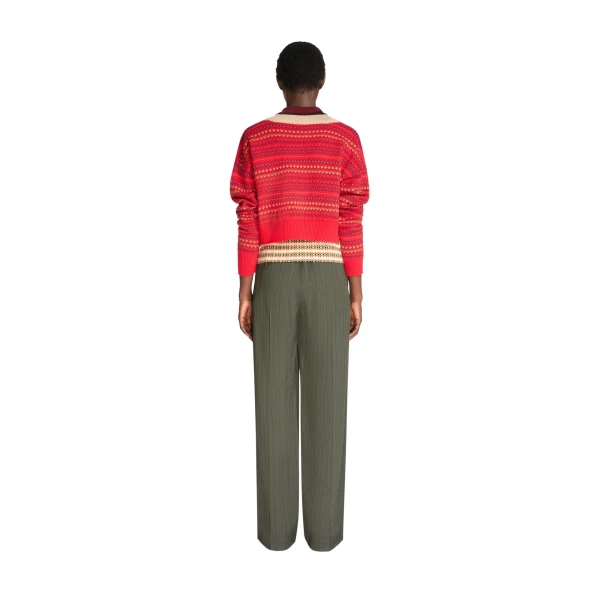 Boxy wool sweater in Red - Image 4