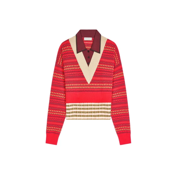 Boxy wool sweater in Red
