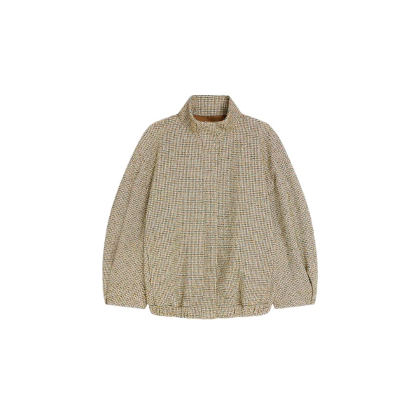 Checked bomber jacket in Tan