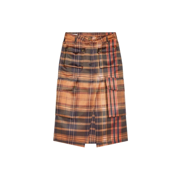 Checked cargo skirt in Neon Orange