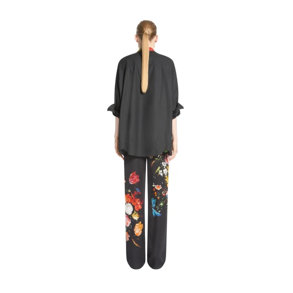 Cotton cocoon shirt in Black - Image 4