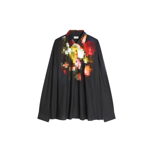 Cotton cocoon shirt in Black