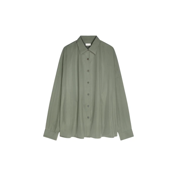 Cotton cocoon shirt in Green