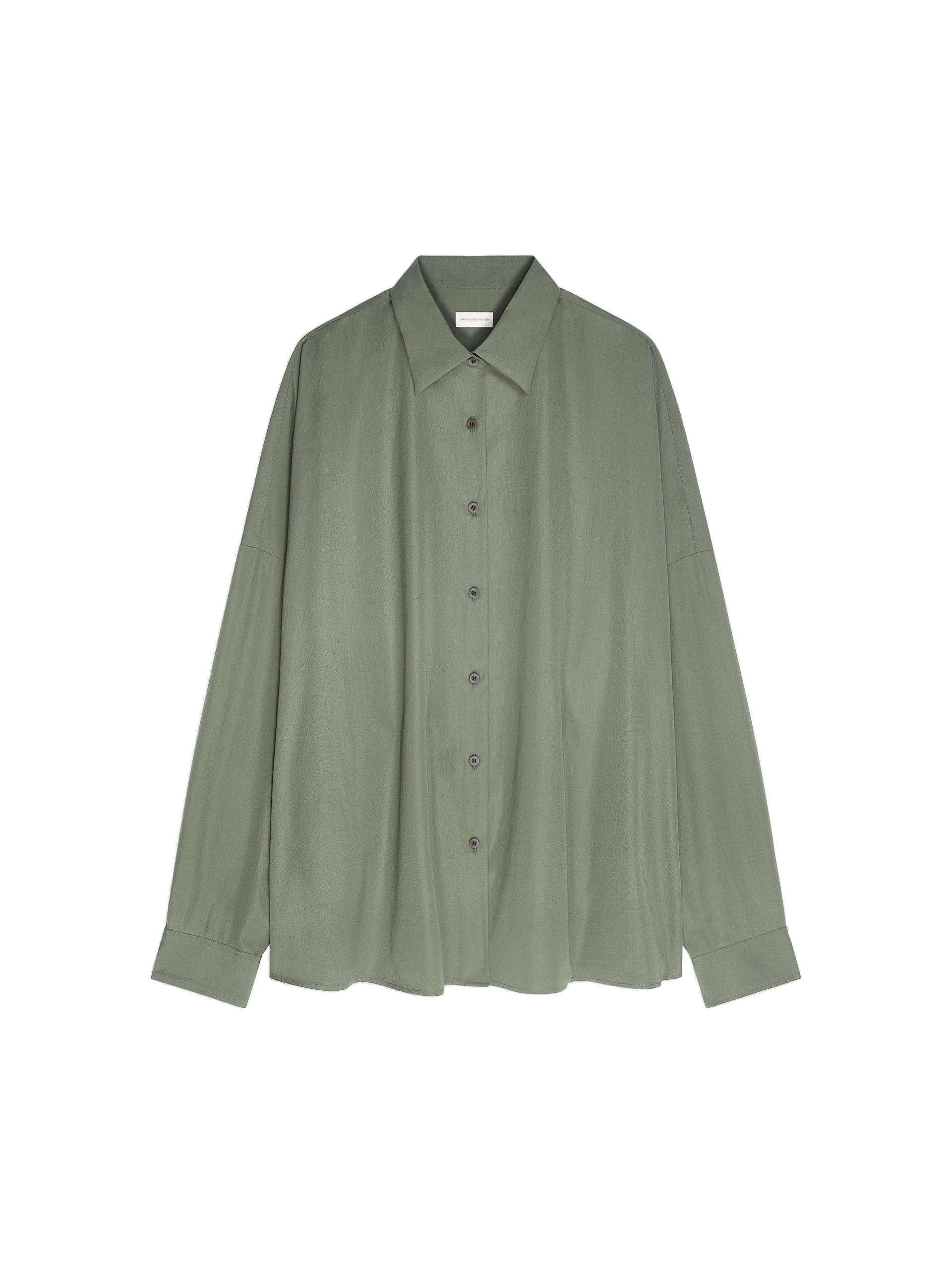 Dries Van Noten Cotton cocoon shirt in Green | Tops | Luxury Shoes Dries Van Noten Cotton cocoon shirt in Green | Tops | Luxury Shoes
