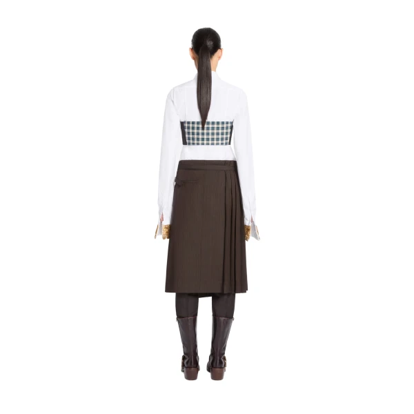 Cotton flannel bandeau top in Petrol - Image 4