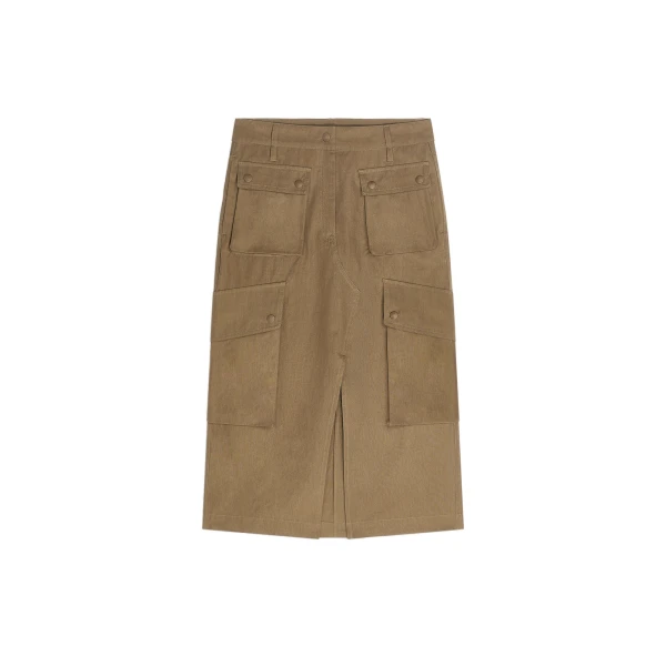 Dries Van Noten Cotton poplin cargo skirt in Khaki | Skirts | Luxury Shoes 