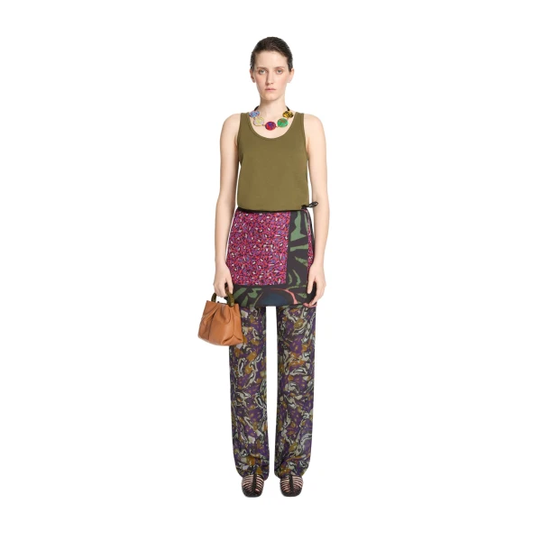 Cotton tank top in Khaki - Image 2