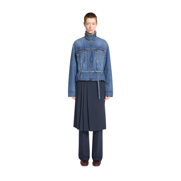 Crepe skirt pants in Navy - Image 2