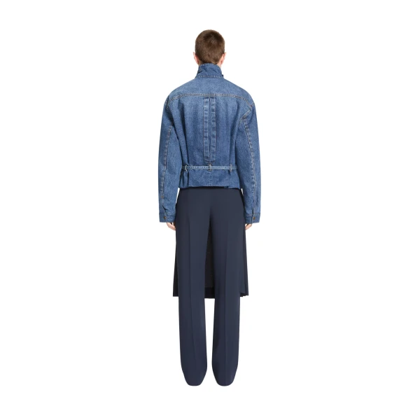 Crepe skirt pants in Navy - Image 4
