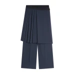 Dries Van Noten Crepe skirt pants in Navy | Pants | Luxury Shoes 