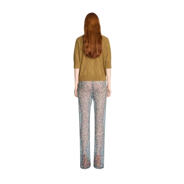 Crew neck merino sweater in Khaki - Image 4