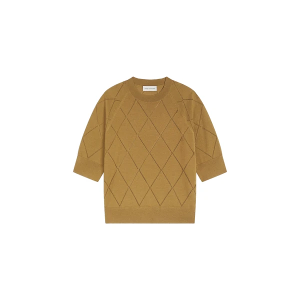 Dries Van Noten Crew neck merino sweater in Khaki | Knitwear | Luxury Shoes 