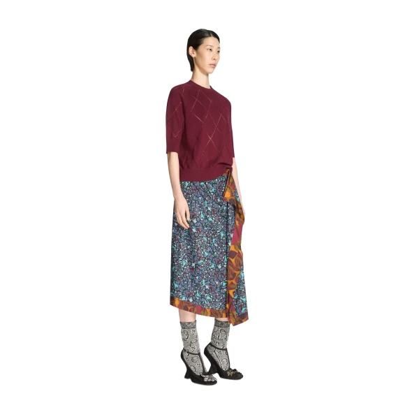 Crew neck merino sweater in Wine - Image 3