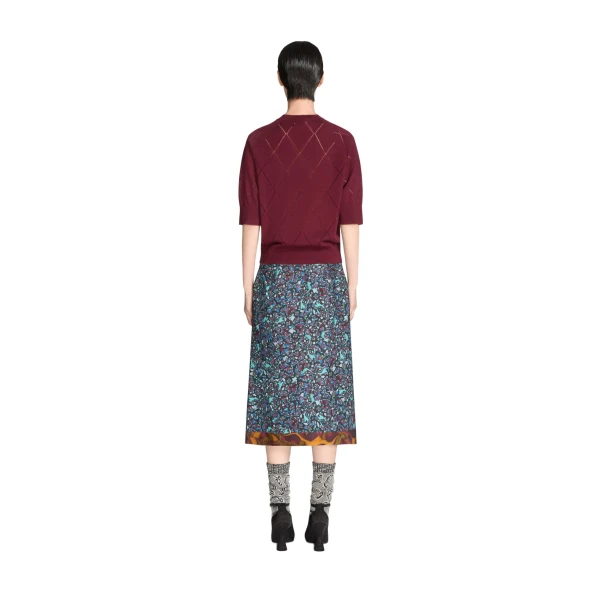 Crew neck merino sweater in Wine - Image 4