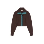 Dries Van Noten Cropped cashmere cardigan in Dark Brown | Knitwear | Luxury Shoes 