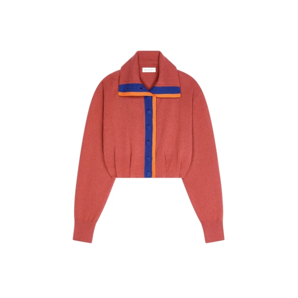 Cropped cashmere cardigan in Old Rose