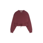 Dries Van Noten Cropped sweatshirt in Burgundy Melange | Tops | Luxury Shoes 