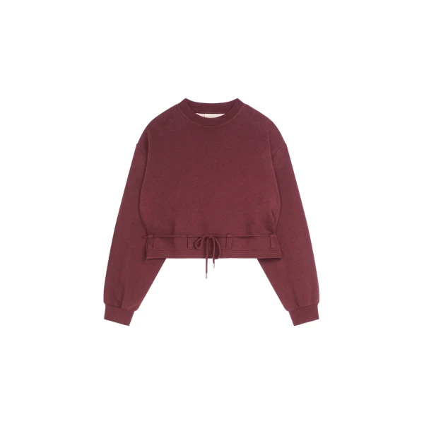 Cropped sweatshirt in Burgundy Melange