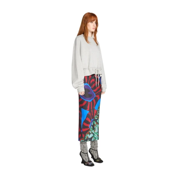 Cropped sweatshirt in Grey Melange - Image 3