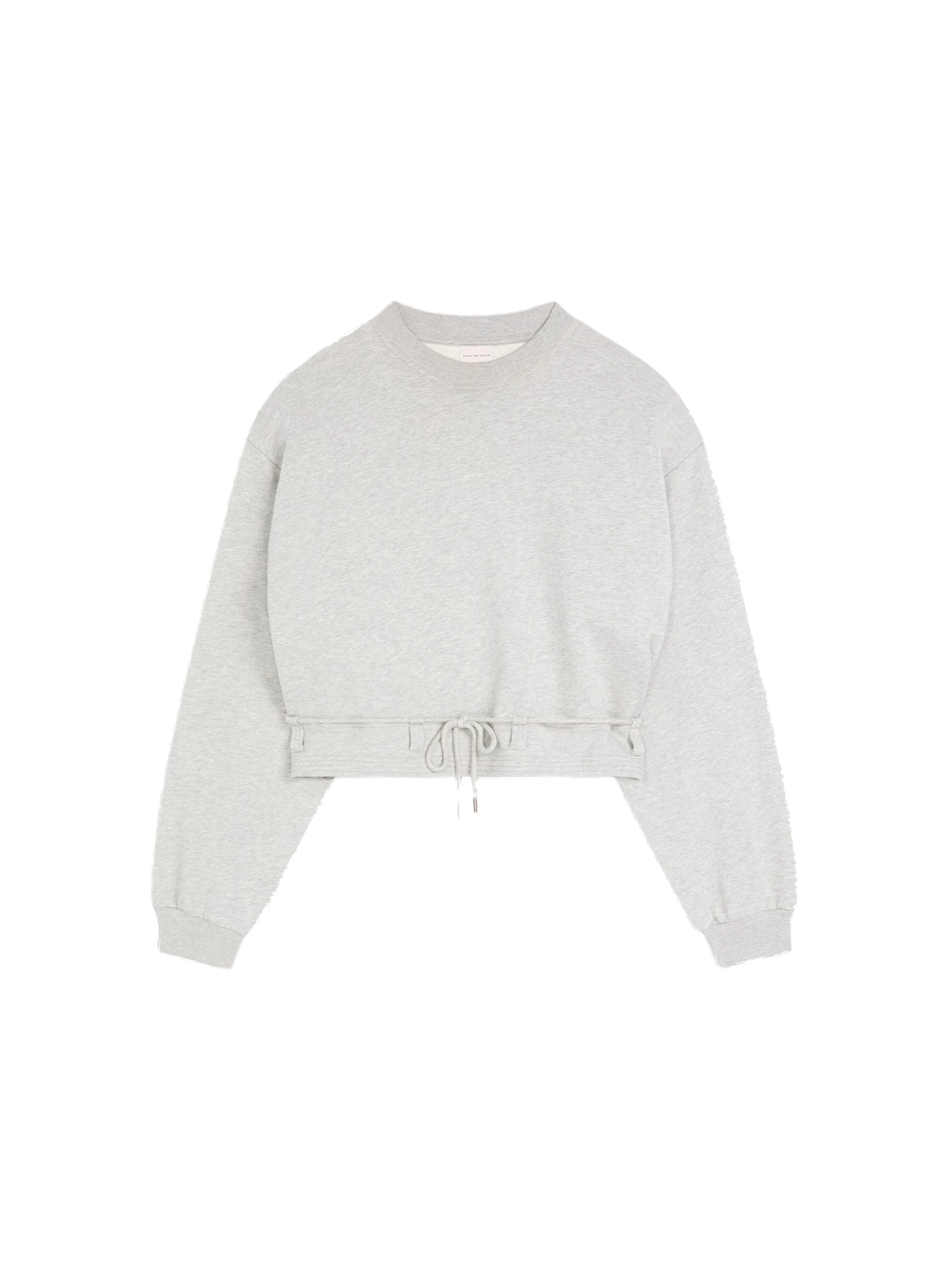 Dries Van Noten Cropped sweatshirt in Grey Melange | Tops | Luxury Shoes Dries Van Noten Cropped sweatshirt in Grey Melange | Tops | Luxury Shoes