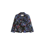 Dries Van Noten Cropped velvet blazer in Navy | Jackets | Luxury Shoes 