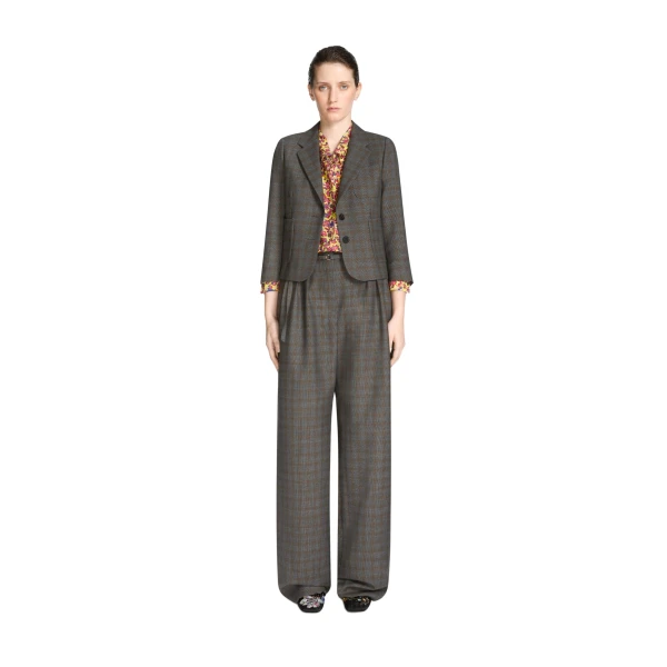 Cropped wool blazer in Brown - Image 2