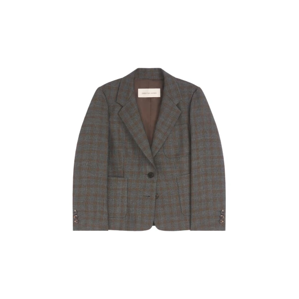 Dries Van Noten Cropped wool blazer in Brown | Jackets | Luxury Shoes 
