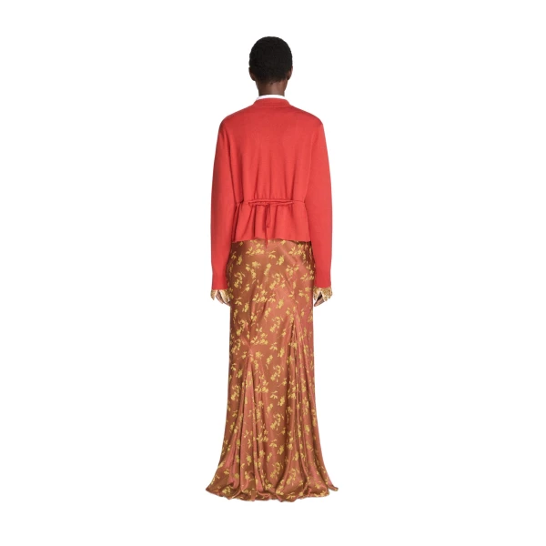 Cropped wool cardigan in Brique - Image 4