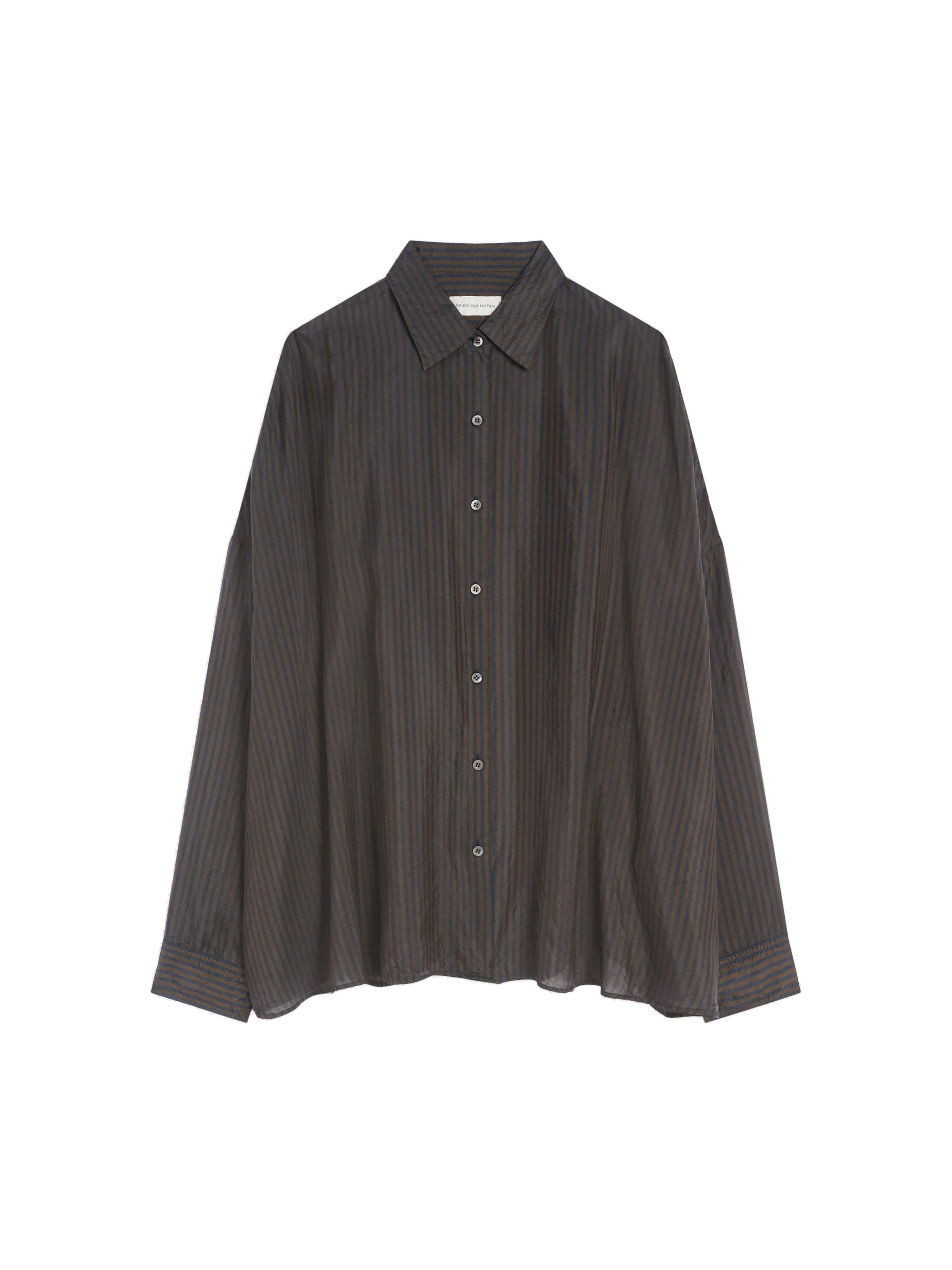 Dries Van Noten Cupro cocoon shirt in Dark Brown | Tops | Luxury Shoes Dries Van Noten Cupro cocoon shirt in Dark Brown | Tops | Luxury Shoes
