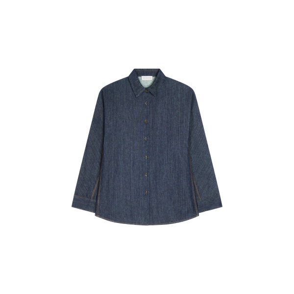 Dries Van Noten Denim cocoon shirt in Indigo | Tops | Luxury Shoes 