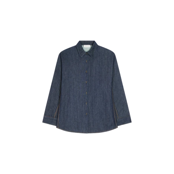 Dries Van Noten Denim cocoon shirt in Indigo | Tops | Luxury Shoes 