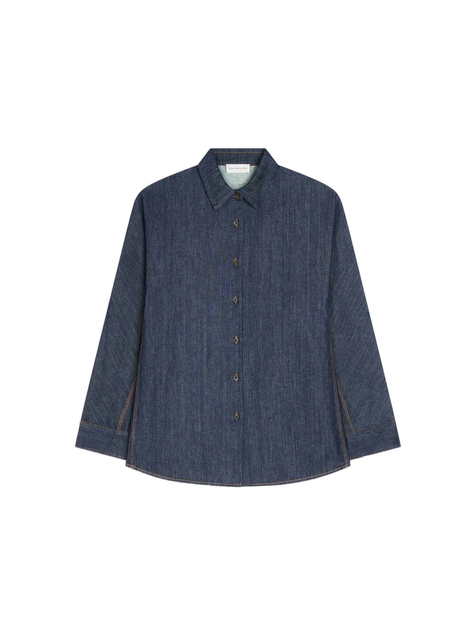 Dries Van Noten Denim cocoon shirt in Indigo | Tops | Luxury Shoes Dries Van Noten Denim cocoon shirt in Indigo | Tops | Luxury Shoes