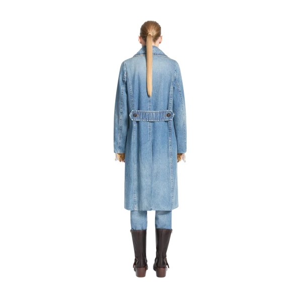 Double breasted denim coat in Blue - Image 4
