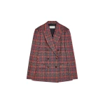 Dries Van Noten Double breasted jacquard blazer in Red | Jackets | Luxury Shoes 