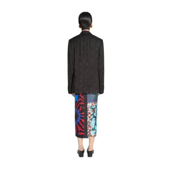 Double breasted moiré blazer in Black - Image 4