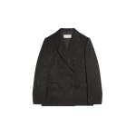 Dries Van Noten Double breasted moiré blazer in Black | Jackets | Luxury Shoes 