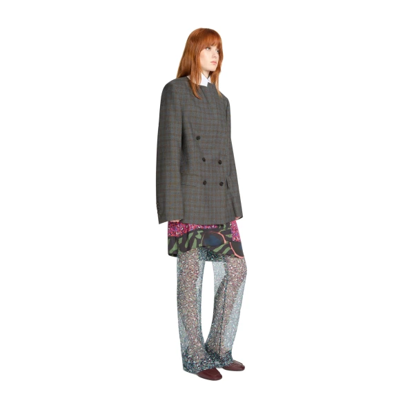 Double breasted wool blazer in Brown - Image 3