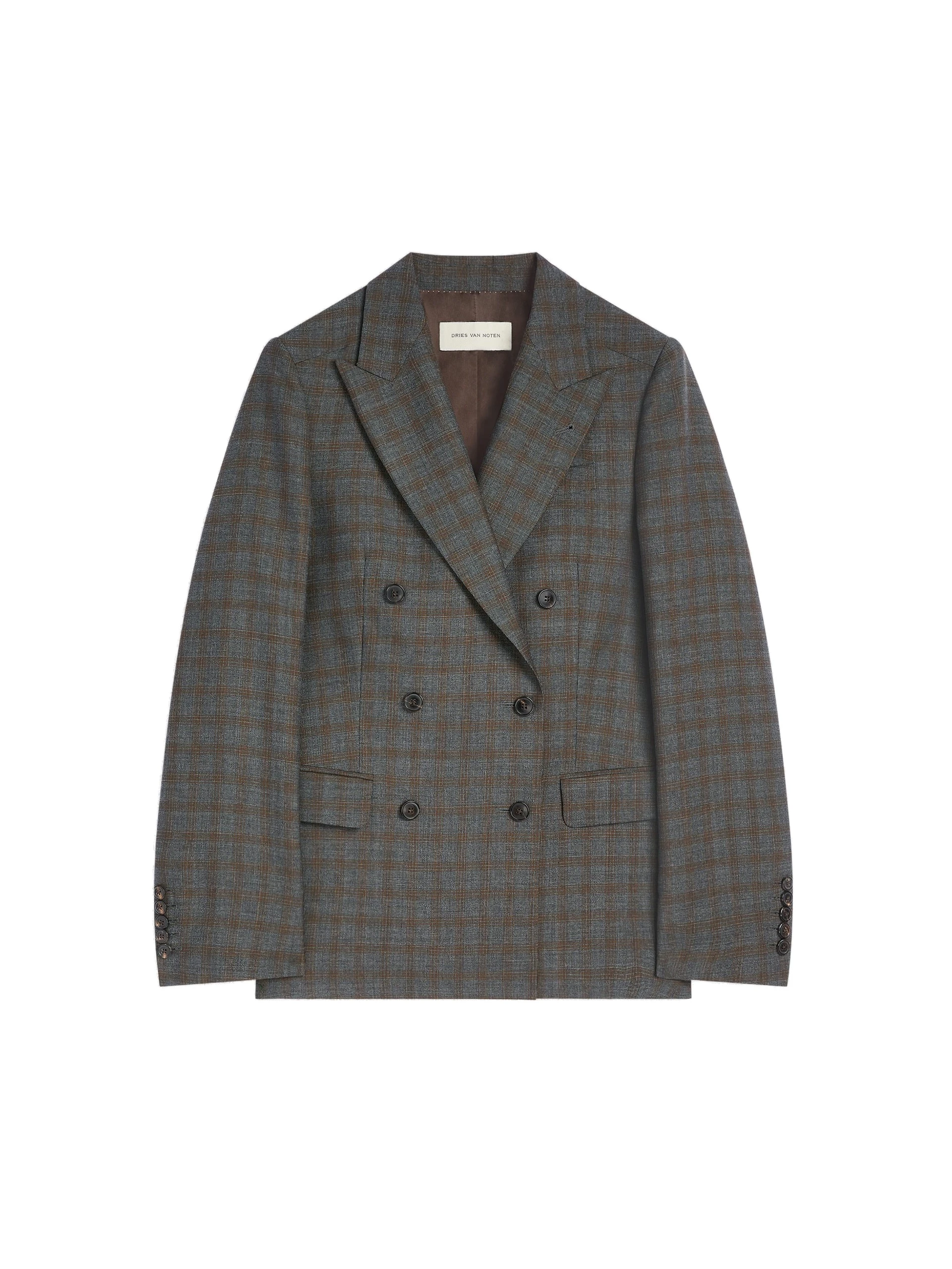Dries Van Noten Double breasted wool blazer in Brown | Jackets | Luxury Shoes Dries Van Noten Double breasted wool blazer in Brown | Jackets | Luxury Shoes