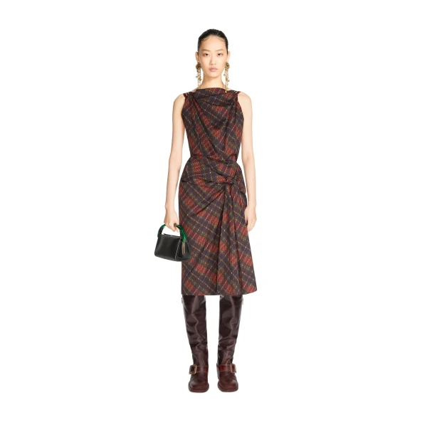 Draped gingham dress - Image 2