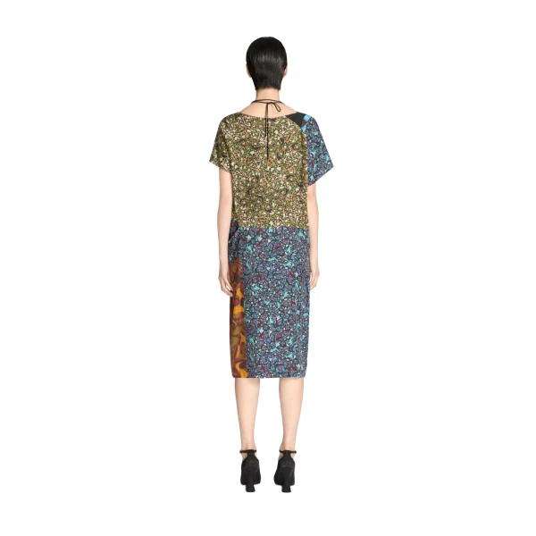 Draped viscose dress in Bottle - Image 4