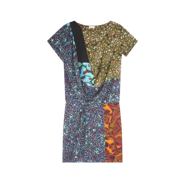 Draped viscose dress in Bottle